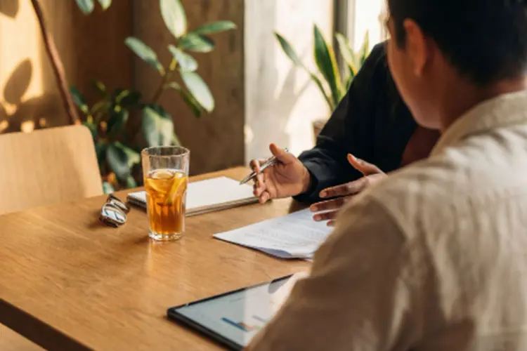a consultation between two people 