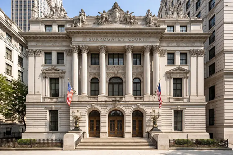 New York County Surrogate’s Court building, where probate cases are handled for New York County