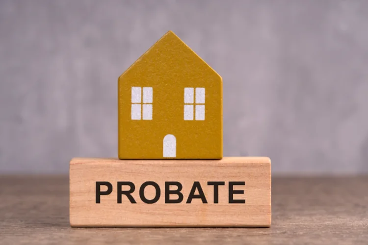 House model and wood block with PROBATE text.