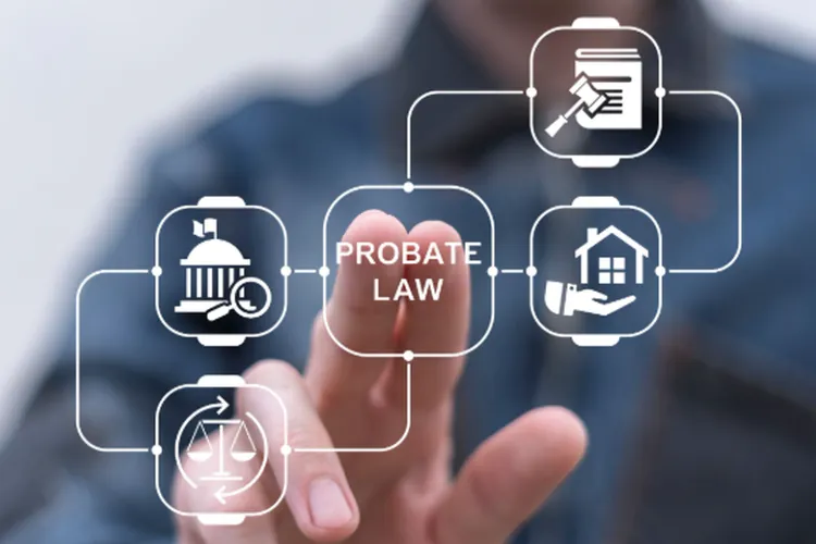 virtual touch screen with icons saying probate law